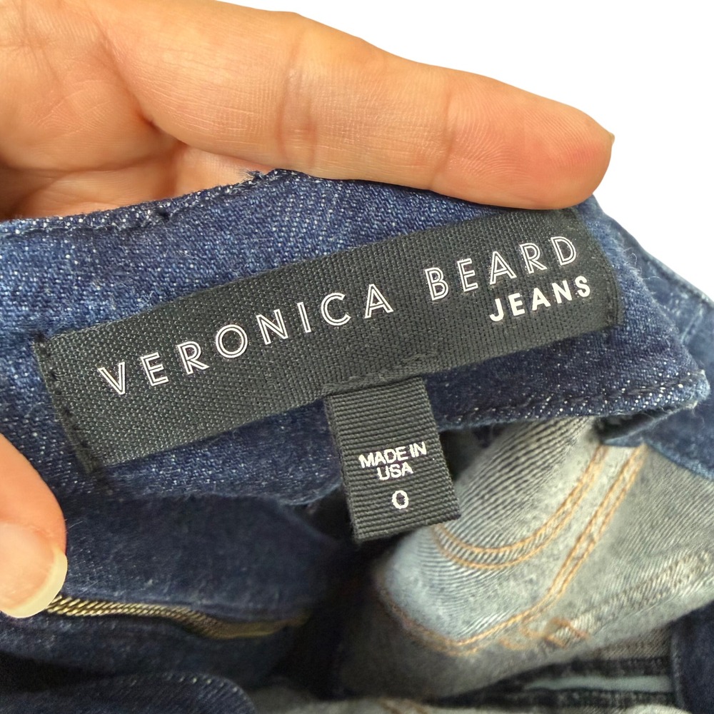 Veronica Beard Jeans Strapless‎ Denim Midi Dress Dark Wash Button Front Size 0 - Picture 9 of 10